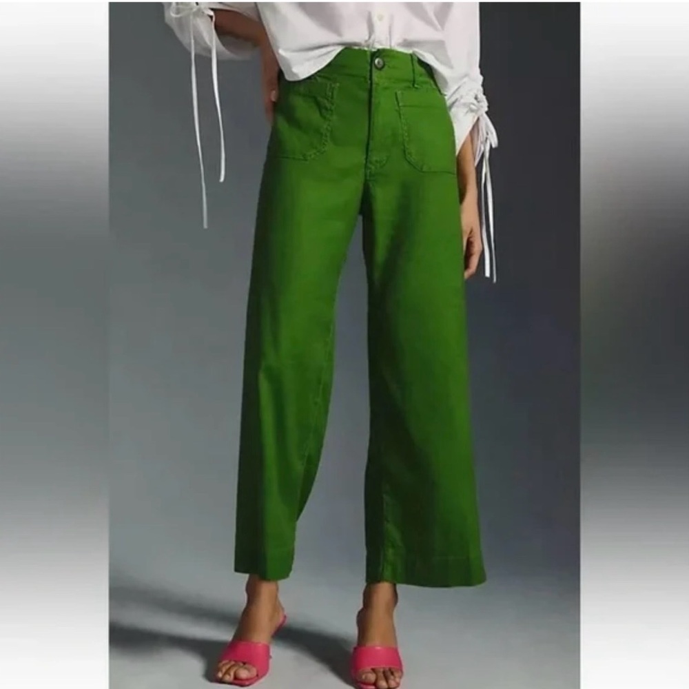 NWT | Mauve by Anthropologie - The Colette Wide Leg Pants in Green